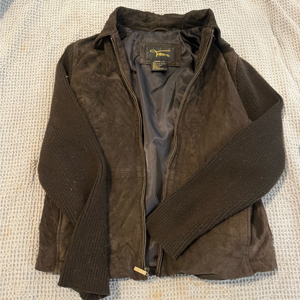 {FABIO} Brown Genuine Leather Jacket